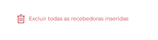 Link vermelho Excluir todas as recebedoras inseridas, que não deve ser clicado